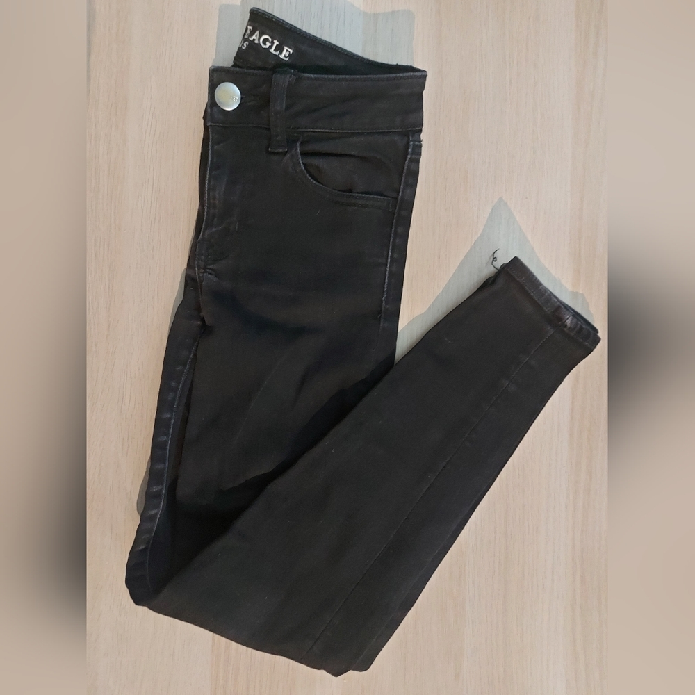 black AE super stretch jeggings